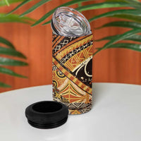 Hawaiian Style Tapa 4 in 1 Can Cooler Tumbler Vintage Seamless Pattern - Polynesian Pride