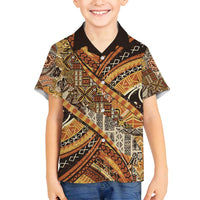 Hawaiian Style Tapa Family Matching Long Sleeve Bodycon Dress and Hawaiian Shirt Vintage Seamless Pattern - Polynesian Pride