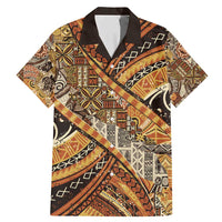 Hawaiian Style Tapa Family Matching Mermaid Dress and Hawaiian Shirt Vintage Seamless Pattern LT9 Dad's Shirt - Short Sleeve Red - Polynesian Pride