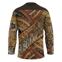 Hawaiian Style Tapa Hockey Jersey Vintage Seamless Pattern - Polynesian Pride