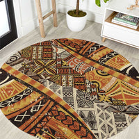 Hawaiian Style Tapa Round Carpet Vintage Seamless Pattern - Polynesian Pride