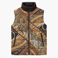 Hawaiian Style Tapa Sleeveless Puffer Jacket Vintage Seamless Pattern - Polynesian Pride