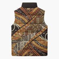 Hawaiian Style Tapa Sleeveless Puffer Jacket Vintage Seamless Pattern - Polynesian Pride