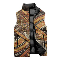 Hawaiian Style Tapa Sleeveless Puffer Jacket Vintage Seamless Pattern - Polynesian Pride