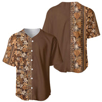 Hawaiian Tribal Elements Hibiscus Baseball Jersey Gold Pattern LT9 - Polynesian Pride