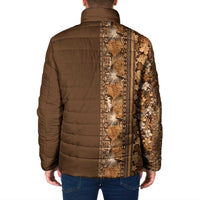 Hawaiian Tribal Elements Hibiscus Padded Jacket Gold Pattern LT9 - Polynesian Pride