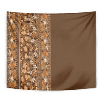 Hawaiian Tribal Elements Hibiscus Tapestry Gold Pattern - Polynesian Pride