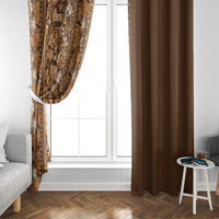 Hawaiian Tribal Elements Hibiscus Window Curtain Gold Pattern - Polynesian Pride