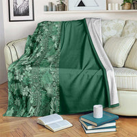 Hawaiian Tribal Elements Hibiscus Blanket Green Pattern - Polynesian Pride