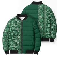 Hawaiian Tribal Elements Hibiscus Bomber Puffer Jacket Green Pattern LT9 - Polynesian Pride