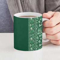 Hawaiian Tribal Elements Hibiscus Ceramic Mug Green Pattern - Polynesian Pride