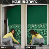 Hawaiian Tribal Elements Hibiscus Door Cover Green Pattern - Polynesian Pride