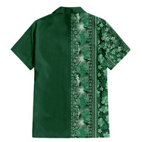 Hawaiian Tribal Elements Hibiscus Family Matching Mermaid Dress and Hawaiian Shirt Green Pattern - Polynesian Pride