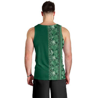 Hawaiian Tribal Elements Hibiscus Men Tank Top Green Pattern - Polynesian Pride
