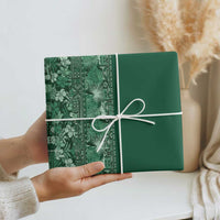 Hawaiian Tribal Elements Hibiscus Wrapping Paper Green Pattern - Polynesian Pride