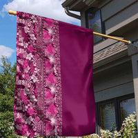 Hawaiian Tribal Elements Hibiscus Garden Flag Pink Pattern LT9 - Polynesian Pride