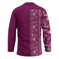 Hawaiian Tribal Elements Hibiscus Hockey Jersey Pink Pattern LT9 - Polynesian Pride