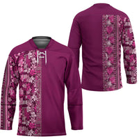 Hawaiian Tribal Elements Hibiscus Hockey Jersey Pink Pattern LT9 - Polynesian Pride