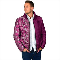 Hawaiian Tribal Elements Hibiscus Padded Jacket Pink Pattern LT9 - Polynesian Pride
