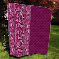 Hawaiian Tribal Elements Hibiscus Quilt Pink Pattern - Polynesian Pride