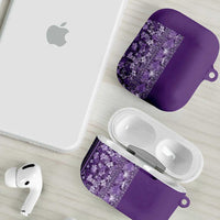 Hawaiian Tribal Elements Hibiscus AirPods Case Purple Pattern - Polynesian Pride