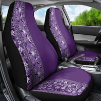 Hawaiian Tribal Elements Hibiscus Car Seat Cover Purple Pattern - Polynesian Pride