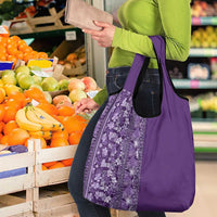 Hawaiian Tribal Elements Hibiscus Grocery Bag Purple Pattern LT9 - Polynesian Pride