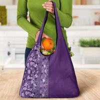 Hawaiian Tribal Elements Hibiscus Grocery Bag Purple Pattern LT9 - Polynesian Pride