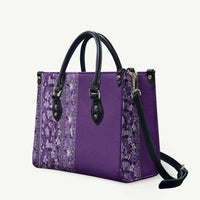 Hawaiian Tribal Elements Hibiscus Leather Bag Purple Pattern - Polynesian Pride