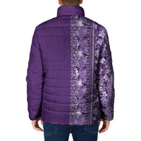 Hawaiian Tribal Elements Hibiscus Padded Jacket Purple Pattern LT9 - Polynesian Pride