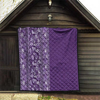 Hawaiian Tribal Elements Hibiscus Quilt Purple Pattern - Polynesian Pride