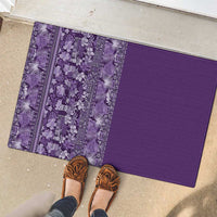 Hawaiian Tribal Elements Hibiscus Rubber Doormat Purple Pattern - Polynesian Pride