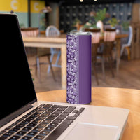 Hawaiian Tribal Elements Hibiscus Skinny Tumbler Purple Pattern - Polynesian Pride