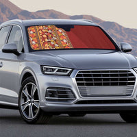 Hawaiian Tribal Elements Hibiscus Auto Sun Shade Red Pattern - Polynesian Pride