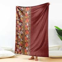 Hawaiian Tribal Elements Hibiscus Blanket Red Pattern - Polynesian Pride