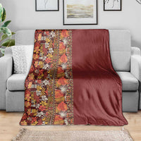 Hawaiian Tribal Elements Hibiscus Blanket Red Pattern - Polynesian Pride