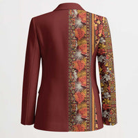 Hawaiian Tribal Elements Hibiscus Blazer Red Pattern - Polynesian Pride