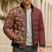 Hawaiian Tribal Elements Hibiscus Bomber Puffer Jacket Red Pattern LT9 - Polynesian Pride