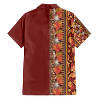 Hawaiian Tribal Elements Hibiscus Family Matching Summer Maxi Dress and Hawaiian Shirt Red Pattern - Polynesian Pride