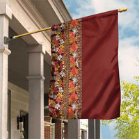Hawaiian Tribal Elements Hibiscus Garden Flag Red Pattern LT9 House Flag Red - Polynesian Pride