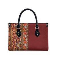 Hawaiian Tribal Elements Hibiscus Leather Bag Red Pattern - Polynesian Pride