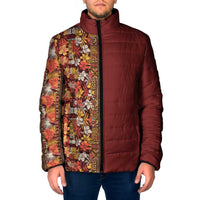 Hawaiian Tribal Elements Hibiscus Padded Jacket Red Pattern LT9 Men Red - Polynesian Pride