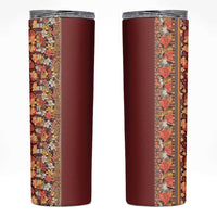 Hawaiian Tribal Elements Hibiscus Skinny Tumbler Red Pattern - Polynesian Pride
