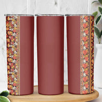 Hawaiian Tribal Elements Hibiscus Skinny Tumbler Red Pattern - Polynesian Pride