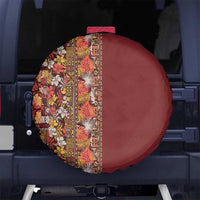 Hawaiian Tribal Elements Hibiscus Spare Tire Cover Red Pattern - Polynesian Pride