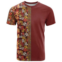 Hawaiian Tribal Elements Hibiscus T Shirt Red Pattern - Polynesian Pride