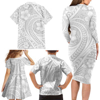 Lotu Tamaiti Samoan Polynesian Tribal Family Matching Long Sleeve Bodycon Dress and Hawaiian Shirt - Polynesian Pride