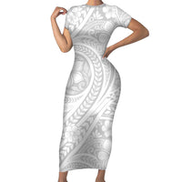 Lotu Tamaiti Samoan Polynesian Tribal Family Matching Short Sleeve Bodycon Dress and Hawaiian Shirt - Polynesian Pride
