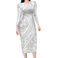 Lotu Tamaiti Samoan Polynesian Tribal Long Sleeve Bodycon Dress - Polynesian Pride