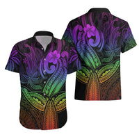 Polynesia Hawaiian Shirt Whale Tale and Polynesian Sunset Plumeria Rainbow LT9 - Polynesian Pride